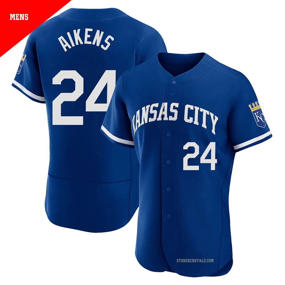 Men's ＃24 Willie Aikens Kansas City Royals Royal Authentic 2022 Alternate Jersey