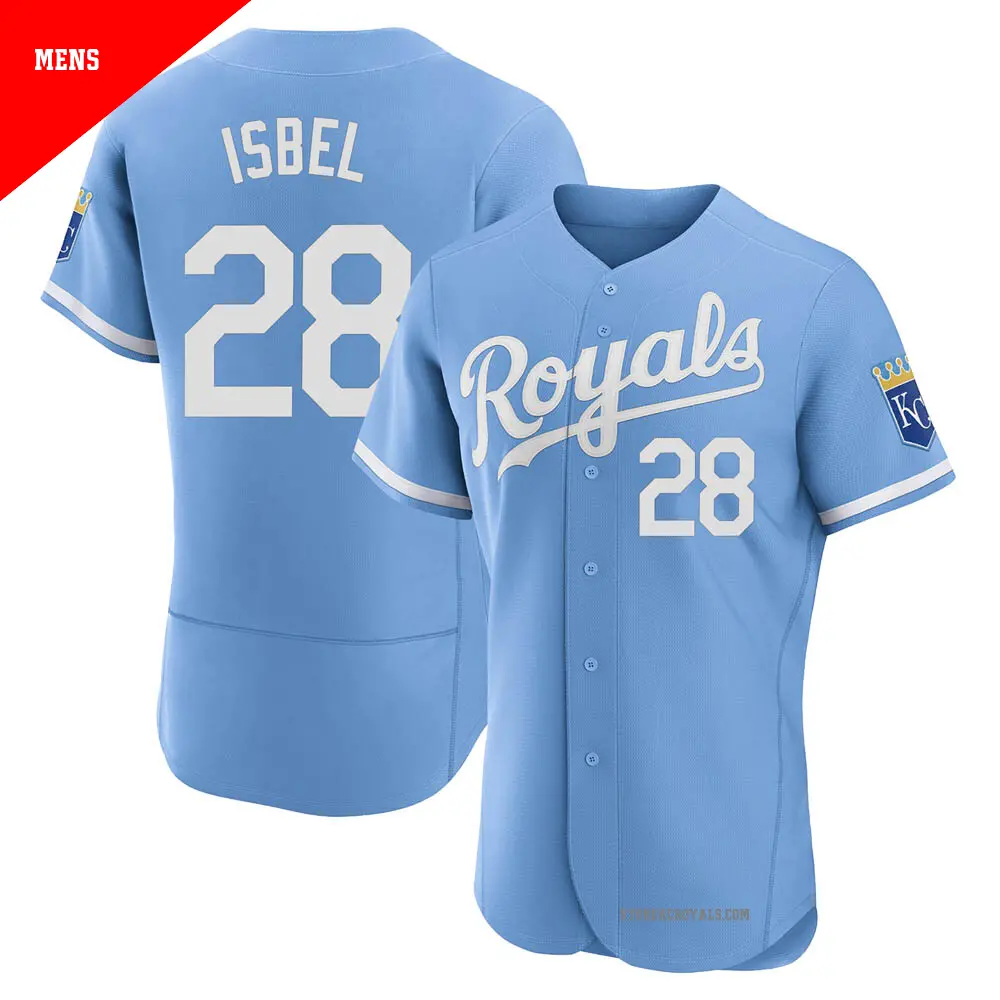 Men's ＃28 Kyle Isbel Kansas City Royals Light Blue Authentic 2022 Alternate Jersey