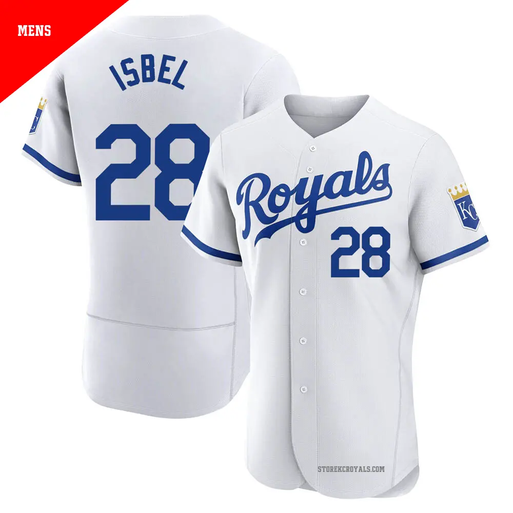 Men's ＃28 Kyle Isbel Kansas City Royals White Authentic 2022 Home Jersey