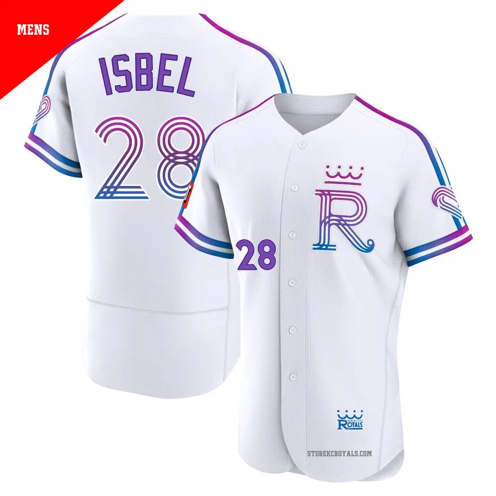 Men's ＃28 Kyle Isbel Kansas City Royals White Authentic 2026 City Connect Stadium Jersey