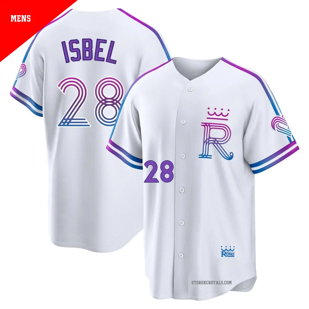 Men's ＃28 Kyle Isbel Kansas City Royals White Limited 2026 City Connect Stadium Jersey