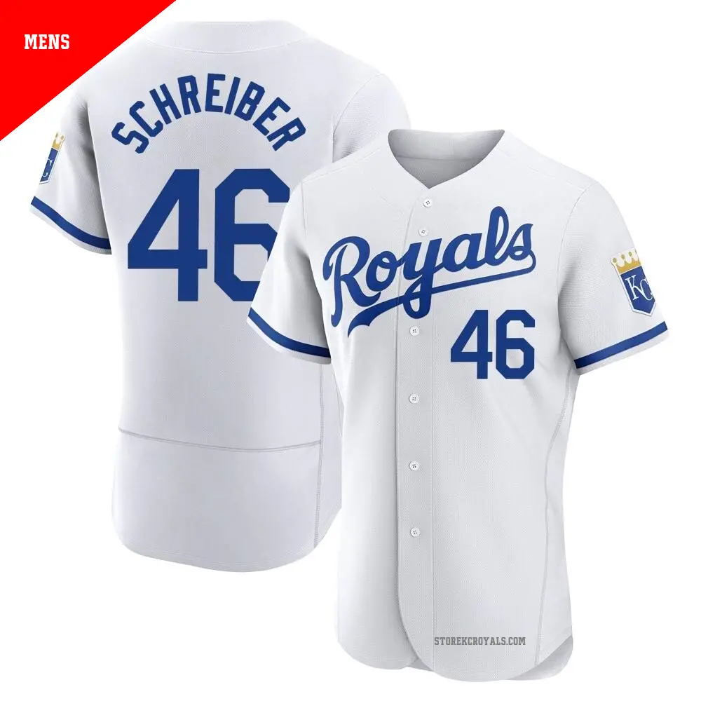 Men's ＃46 John Schreiber Kansas City Royals White Authentic 2022 Home Jersey