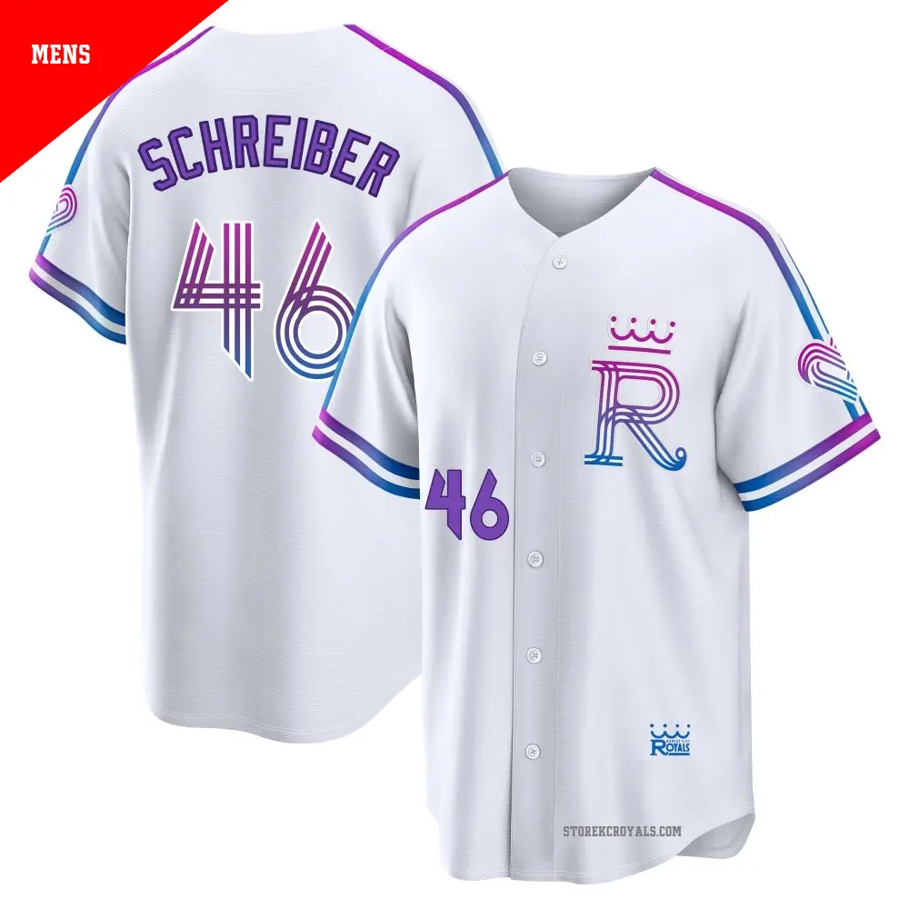 Men's ＃46 John Schreiber Kansas City Royals White Limited 2026 City Connect Stadium Jersey