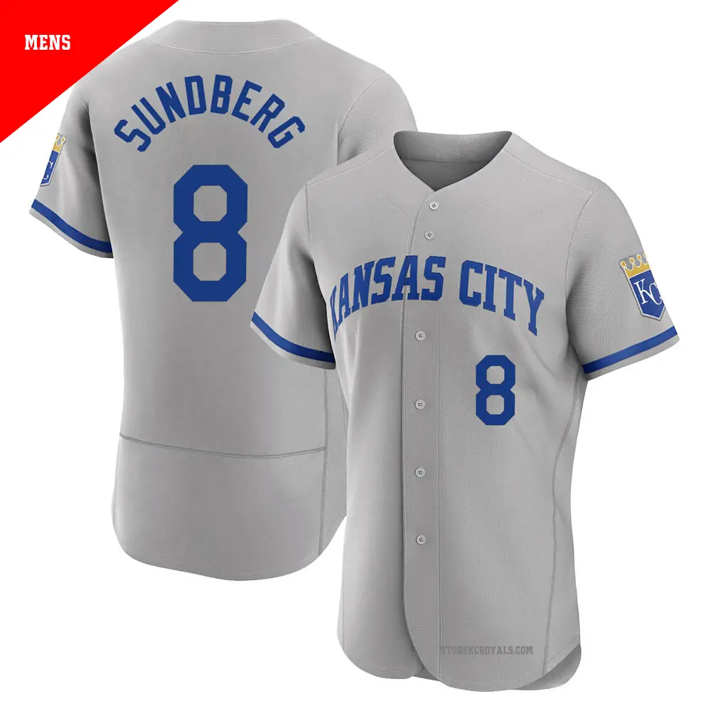 Men's ＃8 Jim Sundberg Kansas City Royals Gray Authentic 2022 Road Jersey