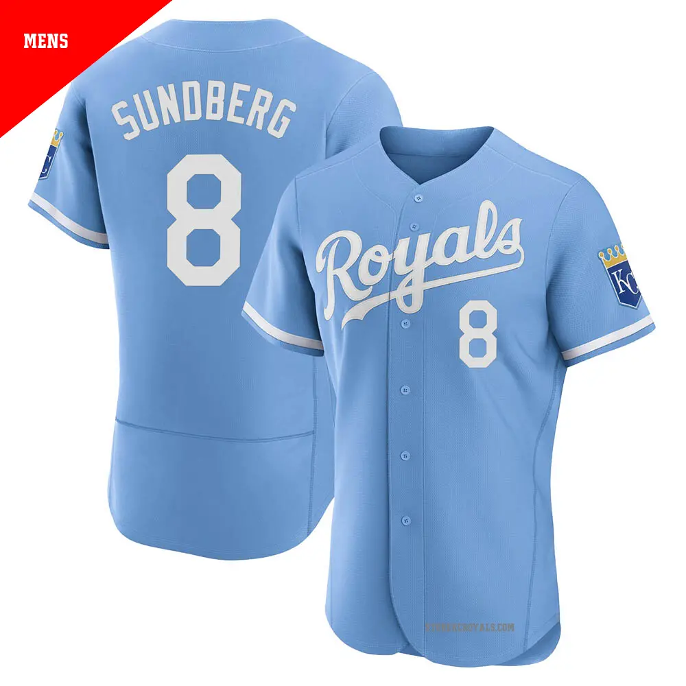 Men's ＃8 Jim Sundberg Kansas City Royals Light Blue Authentic 2022 Alternate Jersey
