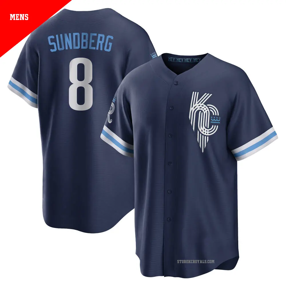 Men's ＃8 Jim Sundberg Kansas City Royals Navy Replica 2022 City Connect Jersey