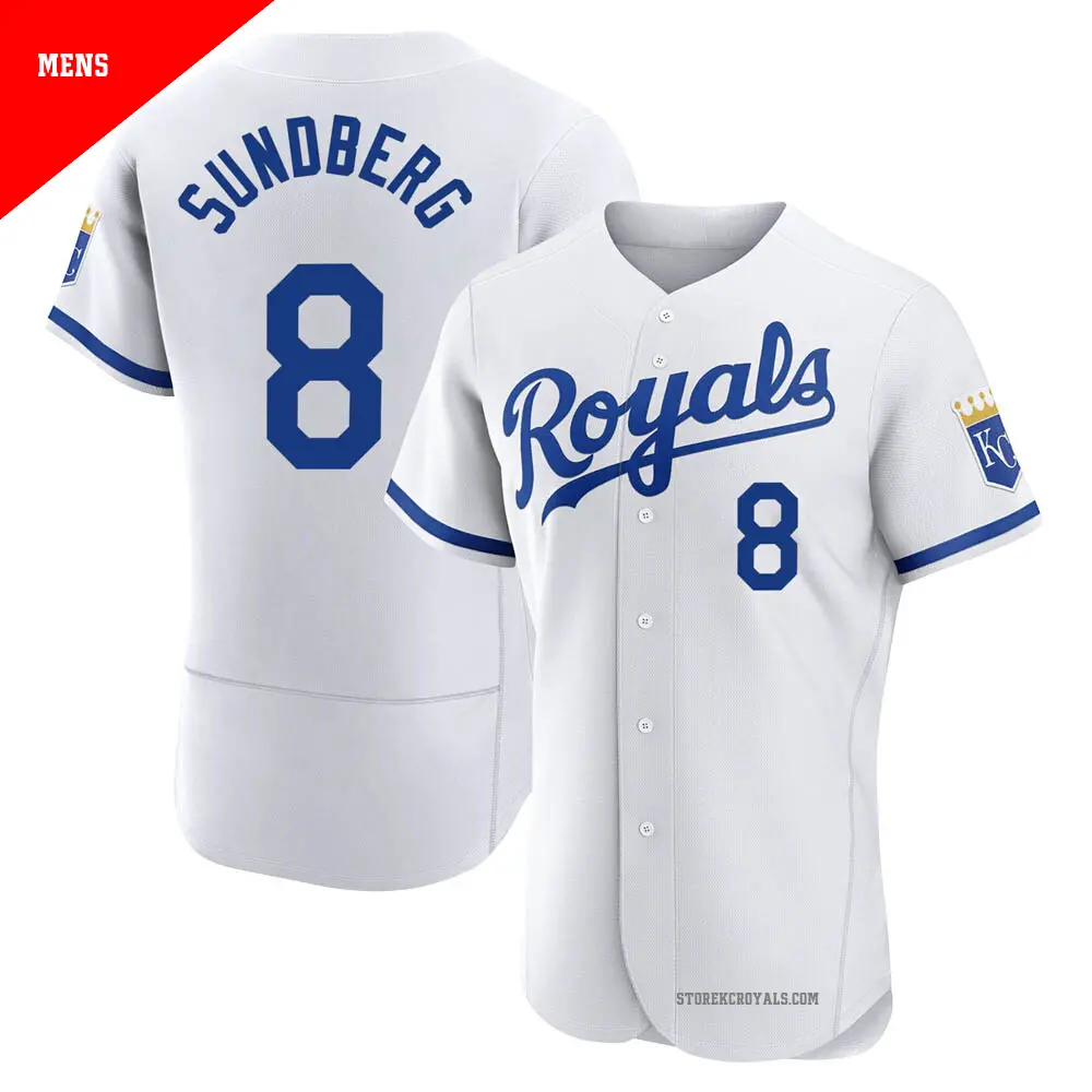 Men's ＃8 Jim Sundberg Kansas City Royals White Authentic 2022 Home Jersey