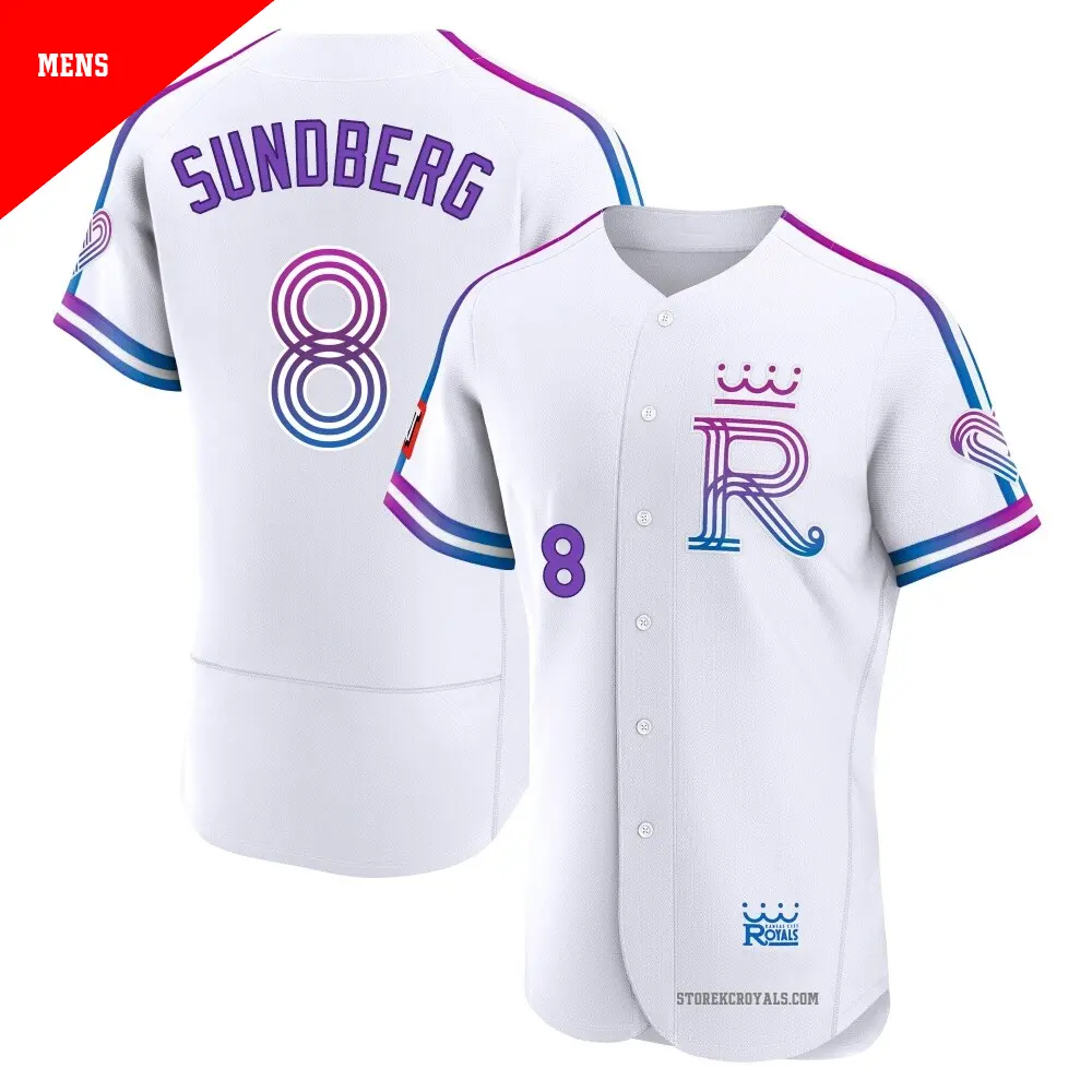 Men's ＃8 Jim Sundberg Kansas City Royals White Authentic 2026 City Connect Stadium Jersey