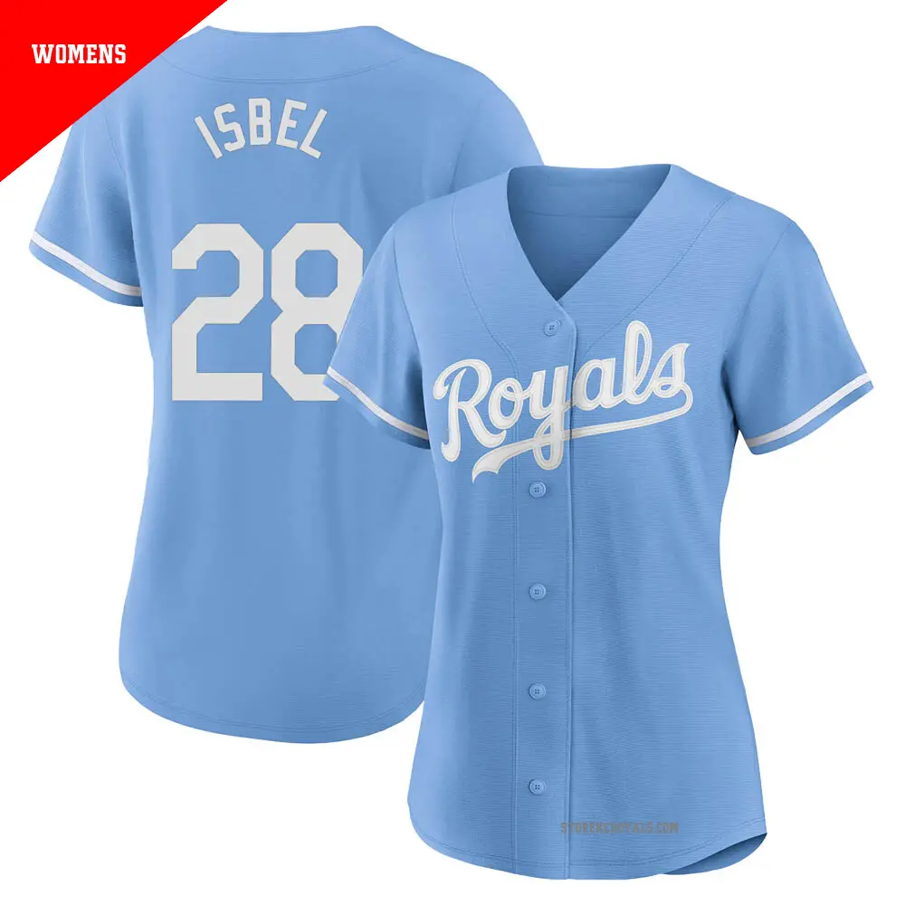 Women's ＃28 Kyle Isbel Kansas City Royals Light Blue Authentic 2022 Alternate Jersey
