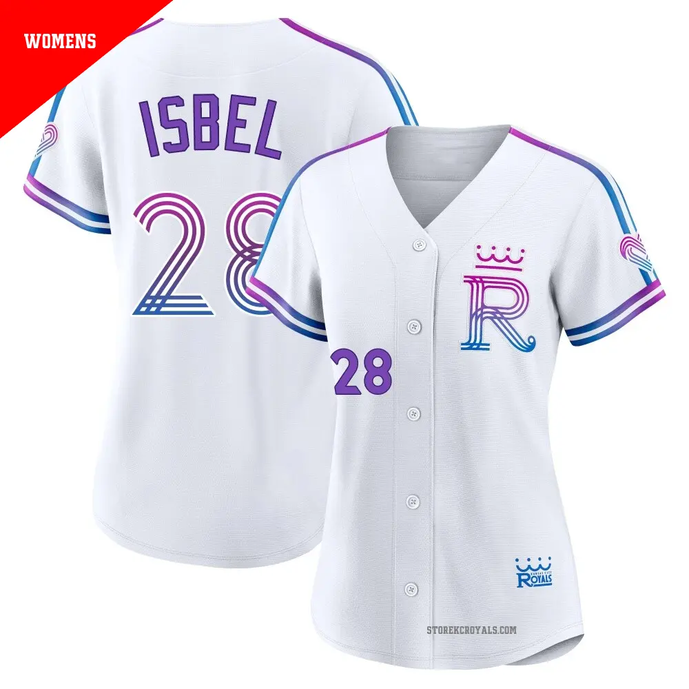 Women's ＃28 Kyle Isbel Kansas City Royals White Authentic 2026 City Connect Stadium Jersey