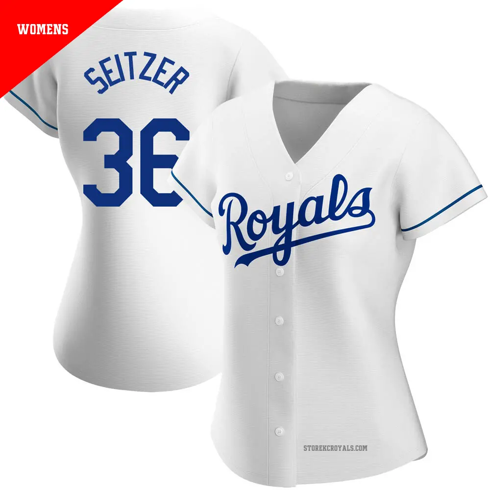 Women's ＃36 Kevin Seitzer Kansas City Royals White Replica Home Jersey