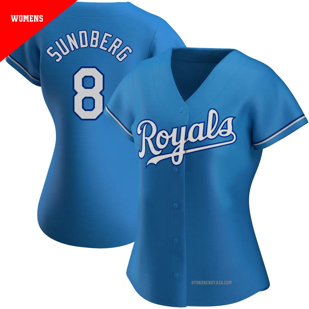 Women's ＃8 Jim Sundberg Kansas City Royals Light Blue Replica Alternate Jersey