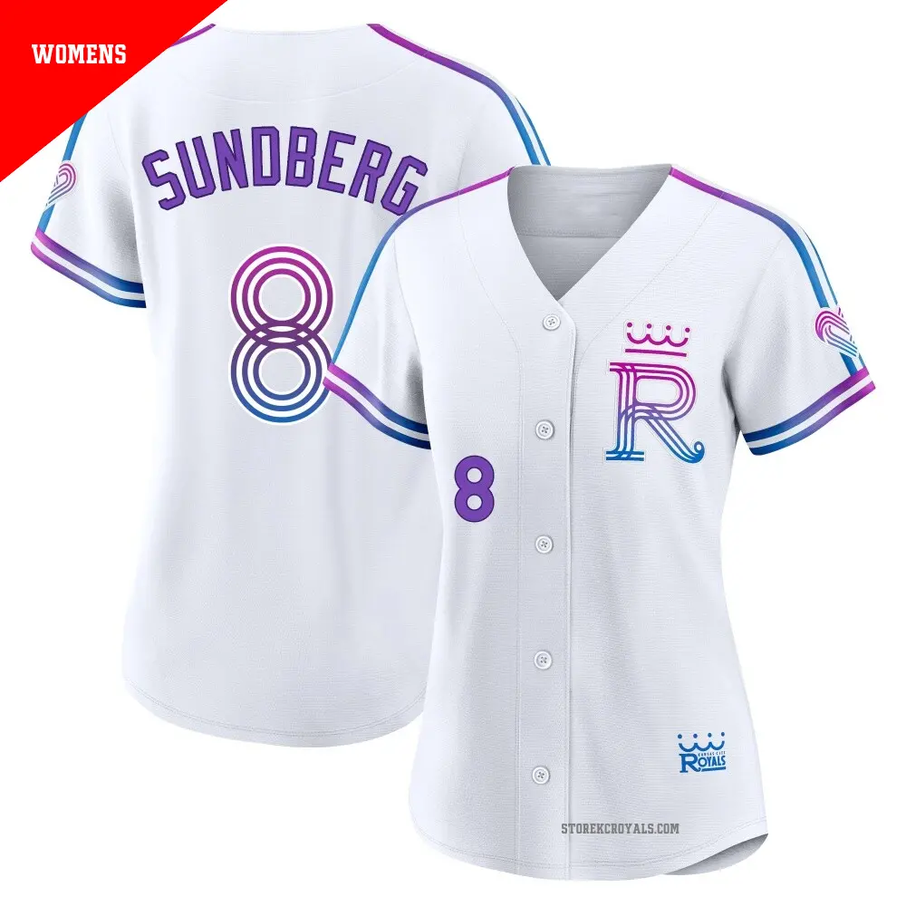 Women's ＃8 Jim Sundberg Kansas City Royals White Authentic 2026 City Connect Stadium Jersey