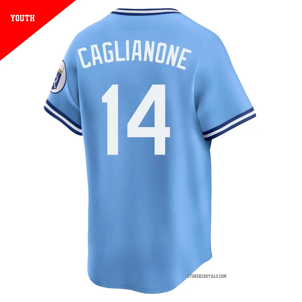 Youth #14 Jac Caglianone Kansas City Royals Light Blue Limited